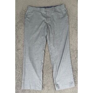 J.M. Haggar Premium Dress Pant Mens 40x30 Grey Straight Fit Flat Front Trousers